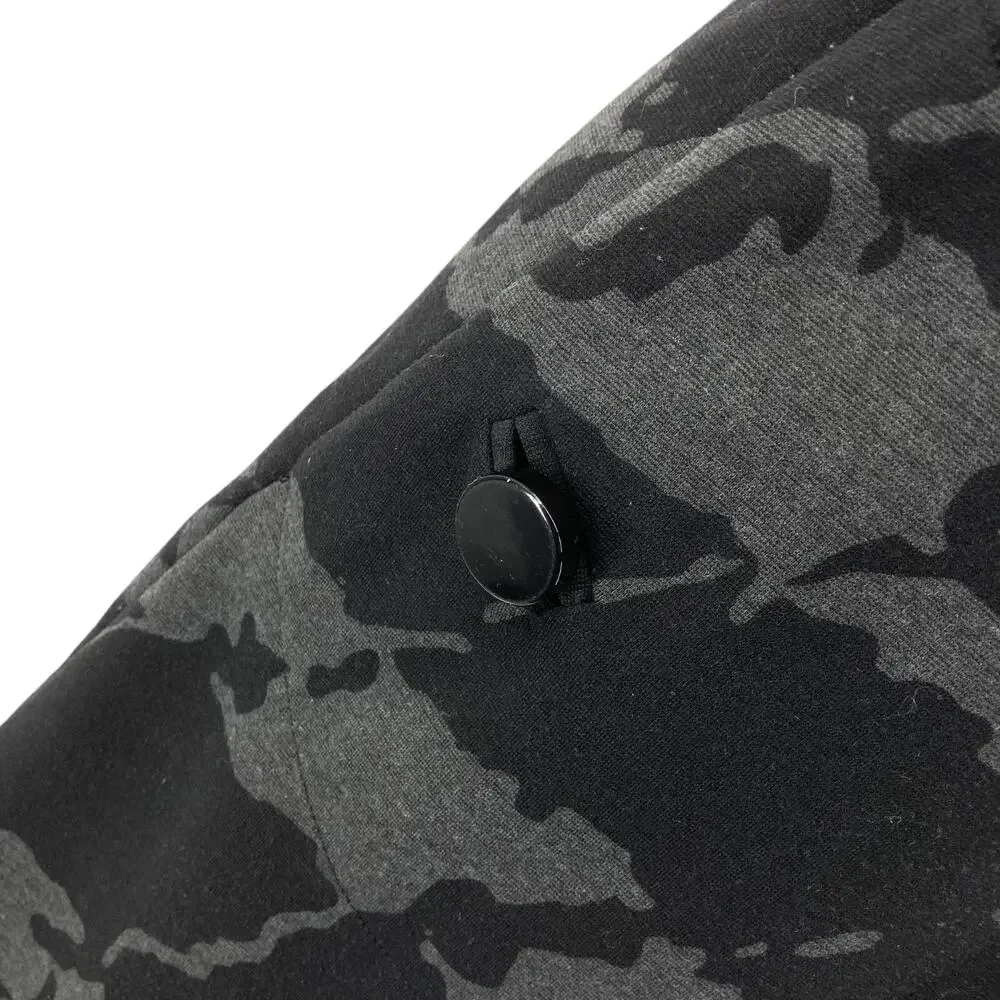 Michael Kors Black Gray Camouflage Sheath Dress Small Womens Sleeveless Back Zip